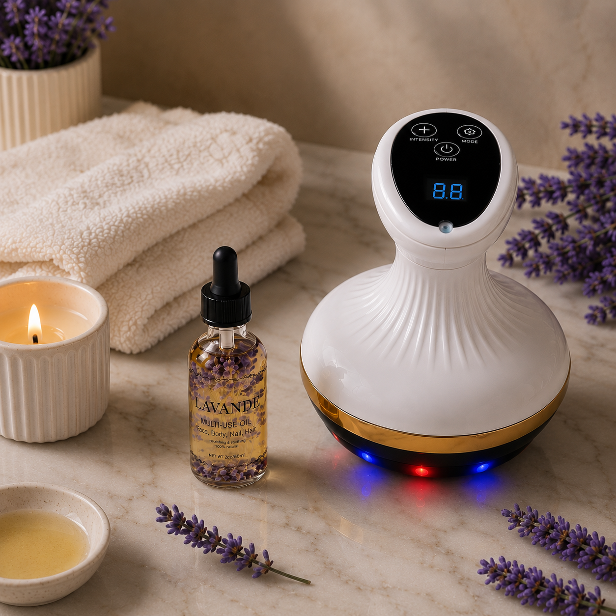 Huile de massage essentielle de Lavande 60ml