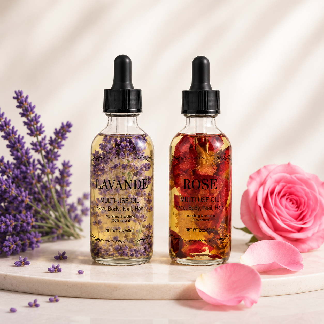 Huile de massage essentielle de Rose 60ml